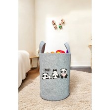 Unisex Panda Hello Bebek Çocuk Odası Düzenleyici Saklama Kutusu Oyuncak Kirli Sepeti 40X35 cm