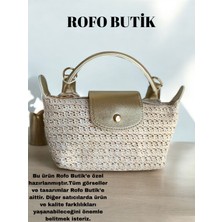 Rofo Butik Mini Champ Model Hasır El ve Omuz Çantası