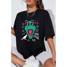 Unisex T - Rex Baskılı Kısa Kol T-Shirt