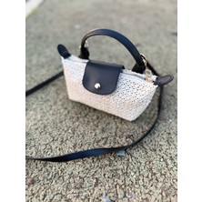 Rofo Butik Mini Champ Model Hasır El ve Omuz Çantası