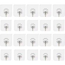 20 Adet Tekli Şeffaf Askı, Metal Kancalı, 6 cm Ebatında, Ekonomik