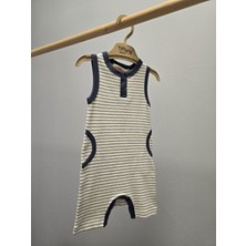 Tiffany Tulum Kısa Askılı Cepli Rompy Modal Organik Theme Lacivert