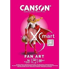 Canson Xsmart Fanart, Çizim Kağıdı, Beyaz, Düz, 250 G/m², Uzun Sayfa, A4-21 x 29,7 Cm, Beyaz, 20 Ya