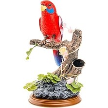 Pilli Titreşime Duyarlı Müzikli Kalemlikli Öten Papağan Yılbaşı Deprem Kuşu (Kırmızı)