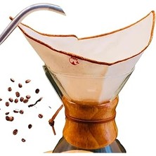 (2 Adet) Yıkanabilir, Kumaş Chemex Kahve Filtresi AĞARTILMAMIŞ%100 Ham Pamuk, Organik, Ekolojik Fil