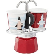 - Set Mini Express: Ocak Üstü Espresso Pişirici + 2 Cups - Magrite Serisi