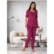 Dvina Effortt Lohusa Pijama Takımı Fuşya - 6032