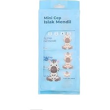 Mini Cep Islak Mendil, 8'li Paket, Çocuklar Için, Mavi