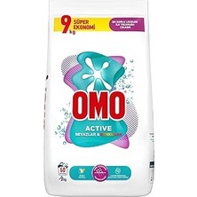 Omo Active Beyazlar ve Renkliler Toz Çamaşır Deterjanı, 9 Kg, 60 Yıkama, 1 Paket (1 x 9000 G)