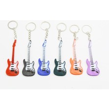 Diyez Müzik Siyah Manyetikli Mor-Beyaz Elektro Gitar Anahtarlık