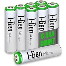 I-Gen B140 8 Adet Aaa 650 Mah Şarj Edilebilir Ince Kalem Pil 1.2V Ni-Mh Şarjlı Pil