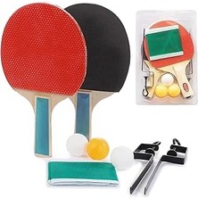 Belirtilmemiş Telvesse Masa Tenisi Raketi Seti 7 Parça Tenis Topu Fileli Set 7 Parça Başlangıç Seti