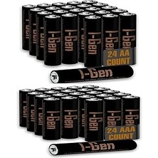I-Gen A175 Ultra Alkalin 24'lü Paket LR03 1.5V Aaa Ince Kalem Pil + 24'lü Paket Lr6 1.5V Aa Kalem P