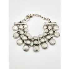 Zamak Metal ( 0 Nikel ) 925 Gümüş Kaplama Vintage Tarz Bileklik