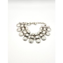 Zamak Metal ( 0 Nikel ) 925 Gümüş Kaplama Vintage Tarz Bileklik