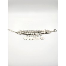 Zamak Metal ( 0 Nikel ) 925 Gümüş Kaplama Vintage Tarz Bileklik