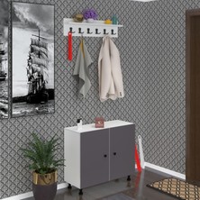 Kenzlife Portmanto Ayakkabılık ve Askılık Tomak4 Gribyz 68*100*32 Yirmi Çift Ayakkabı Kapasitesi