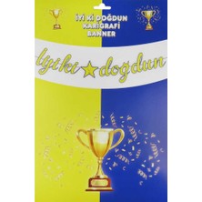 Flama Kaligrafi Yazı Iyiki Doğdun Futbol Pk:1 Sarı Lacivert