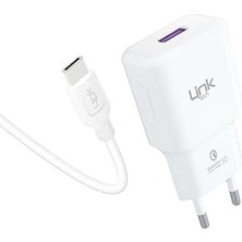 Linktech T443E 18W Şarj Aleti ve Type-C USB Kablo Set Qc 3.0A