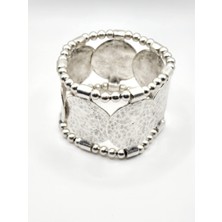 Zamak Metal ( 0 Nikel ) 925 Gümüş Kaplama Vintage Esnek Bileklik
