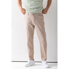 Erkek Beli Ayarlanabilir Cepli Jogger Pantolon Bej - 5060