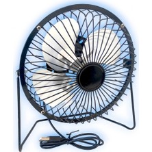 Masaüstü Metal Mini Fan Vantilatör USB Girişli 20 cm Çap