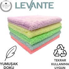 Mikrofiber Pastel Seri Temizlik ve Kurulama Bezi 2'si 1 Arada 5’li Set | 35X40 cm