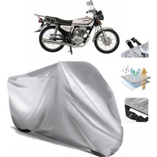 Tegin ACC | Mondial 150 Masti Arka Çanta (Bağlantı Tokalı) Uyumlu Solarblock Prime Uyumlu Motosiklet Brandası | Su Geçirmez, %99 UV, Yansıtıcı Gümüş Üst