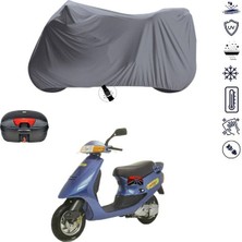 Tegin ACC | Aprilia Amico Bağlantı Tokalı Uyumlu Solarblock Prime Uyumlu Motosiklet Brandası | Su Geçirmez, %99 UV, Yansıtıcı Gümüş Üst, 360° Lastikli, Taşıma Çantalı