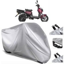 Tegin ACC | Yuki Yk-15 Planet Elektrikli Arka Çanta (Bağlantı Tokalı) Uyumlu Solarblock Uyumlu Motosiklet Brandası | Su Geçirmez, %99 UV, Yansıtıcı Gümüş Üst