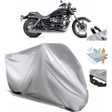 Tegin ACC | Triumph Speedmaster Arka Çanta (Bağlantı Tokalı) Uyumlu Solarblock Prime Uyumlu Motosiklet Brandası | Su Geçirmez, %99 UV, Yansıtıcı Gümüş Üst