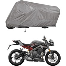 Tegin ACC | Triumph Street Triple Bağlantı Tokalı Uyumlu Solarblock Prime Uyumlu Motosiklet Brandası | Su Geçirmez, %99 UV, Yansıtıcı Gümüş Üst, 360° Lastikli, Taşıma Çantalı