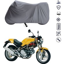 Tegin ACC | Ducati Monster 600 Uyumlu Bağlantı Tokalı Uyumlu Solarblock Prime Uyumlu Motosiklet Brandası | Su Geçirmez, %99 UV, Yansıtıcı Gümüş Üst