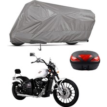 Tegin ACC | Regal Raptor Dd 250E-10 Arka Çanta Bağlantı Tokalı Uyumlu Solarblock Uyumlu Motosiklet Brandası | Su Geçirmez, %99 UV, Yansıtıcı Gümüş Üst