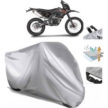 Tegin ACC | Asya Rx 250 Cross Arka Çanta (Bağlantı Tokalı) Uyumlu Solarblock Prime Uyumlu Motosiklet Brandası | Su Geçirmez, %99 UV, Yansıtıcı Gümüş Üst