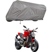 Tegin ACC | Ducati Monster 1200 R Bağlantı Tokalı Uyumlu Solarblock Prime Uyumlu Motosiklet Brandası | Su Geçirmez, %99 UV, Yansıtıcı Gümüş Üst, 360° Lastikli, Taşıma Çantalı
