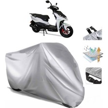 Tegin ACC | Motolux Rossi Rs Arka Çanta (Bağlantı Tokalı) Uyumlu Solarblock Prime Uyumlu Motosiklet Brandası | Su Geçirmez, %99 UV, Yansıtıcı Gümüş Üst