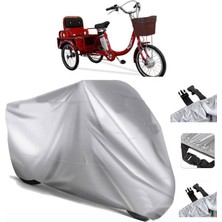 Tegin ACC | Motolux F-3 Elektrikli Arka Çanta (Bağlantı Tokalı) Uyumlu Solarblock Uyumlu Motosiklet Brandası | Su Geçirmez, %99 UV, Yansıtıcı Gümüş Üst