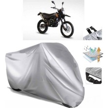 Tegin ACC | Asya Rx 250 Supermoto Arka Çanta (Bağlantı Tokalı) Uyumlu Solarblock Uyumlu Motosiklet Brandası | Su Geçirmez, %99 UV, Yansıtıcı Gümüş Üst