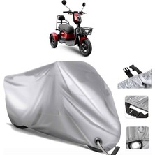 Tegin ACC | Yuki Yk-33 Mario Elektrikli Arka Çanta (Bağlantı Tokalı) Uyumlu Solarblock Uyumlu Motosiklet Brandası | Su Geçirmez, %99 UV, Yansıtıcı Gümüş Üst