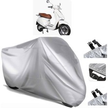 Tegin ACC | Volta Vs8 Elektrikli Arka Çanta (Bağlantı Tokalı) Uyumlu Solarblock Prime Uyumlu Motosiklet Brandası | Su Geçirmez, %99 UV, Yansıtıcı Gümüş Üst