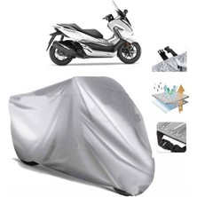 Tegin ACC | Honda NSS300 Forza (Bağlantı Tokalı) Uyumlu Solarblock Prime Uyumlu Motosiklet Brandası | Su Geçirmez, %99 UV, Yansıtıcı Gümüş Üst, 360° Lastikli, Taşıma Çantalı