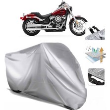 Tegin ACC | Softail Low Rider Arka Çanta (Bağlantı Tokalı) Uyumlu Solarblock Prime Uyumlu Motosiklet Brandası | Su Geçirmez, %99 UV, Yansıtıcı Gümüş Üst