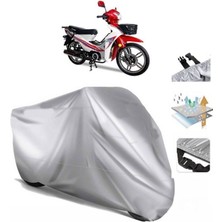 Tegin ACC | Motolux Africa King (Bağlantı Tokalı) Uyumlu Solarblock Prime Uyumlu Motosiklet Brandası | Su Geçirmez, %99 UV, Yansıtıcı Gümüş Üst, 360° Lastikli, Taşıma Çantalı