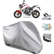 Tegin ACC | Yuki NT-250 Naked (Bağlantı Tokalı) Uyumlu Solarblock Prime Uyumlu Motosiklet Brandası | Su Geçirmez, %99 UV, Yansıtıcı Gümüş Üst, 360° Lastikli, Taşıma Çantalı