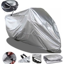 Tegin ACC | Rmg Moto Gusto Monza 100 Arka Çanta Uyumlu Solarblock Prime Uyumlu Motosiklet Brandası | Su Geçirmez, %99 UV, Yansıtıcı Gümüş Üst, 360° Lastikli, Taşıma Çantalı