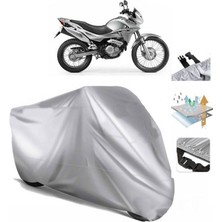 Tegin ACC | Honda Nx 4 Falcon Arka Çanta (Bağlantı Tokalı) Uyumlu Solarblock Prime Uyumlu Motosiklet Brandası | Su Geçirmez, %99 UV, Yansıtıcı Gümüş Üst