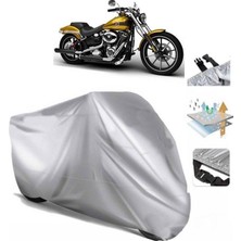Tegin ACC | Softail Breakout Fxsb Arka Çanta (Bağlantı Tokalı) Uyumlu Solarblock Uyumlu Motosiklet Brandası | Su Geçirmez, %99 UV, Yansıtıcı Gümüş Üst