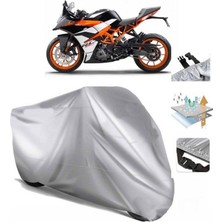 Tegin ACC | Ktm 390 Rc Arka Çanta (Bağlantı Tokalı) Uyumlu Solarblock Prime Uyumlu Motosiklet Brandası | Su Geçirmez, %99 UV, Yansıtıcı Gümüş Üst, 360° Lastikli, Taşıma Çantalı