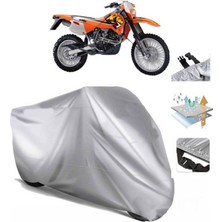 Tegin ACC | Ktm 620 Sc Arka Çanta (Bağlantı Tokalı) Uyumlu Solarblock Prime Uyumlu Motosiklet Brandası | Su Geçirmez, %99 UV, Yansıtıcı Gümüş Üst, 360° Lastikli, Taşıma Çantalı